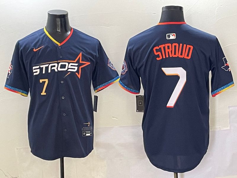 Men Houston Astros #7 Stroud Drak Blue Fourth generation Joint Name Nike 2025 MLB Jersey style 3->houston astros->MLB Jersey